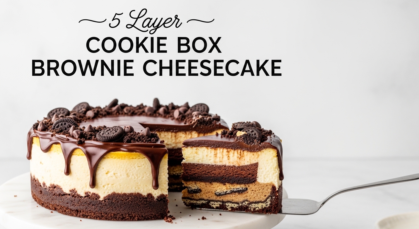5 Layer Cookie Box Brownie Cheesecake