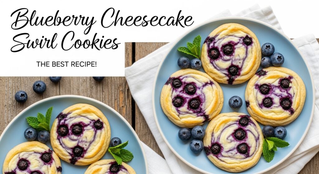 Blueberry Cheesecake Swirl Cookies