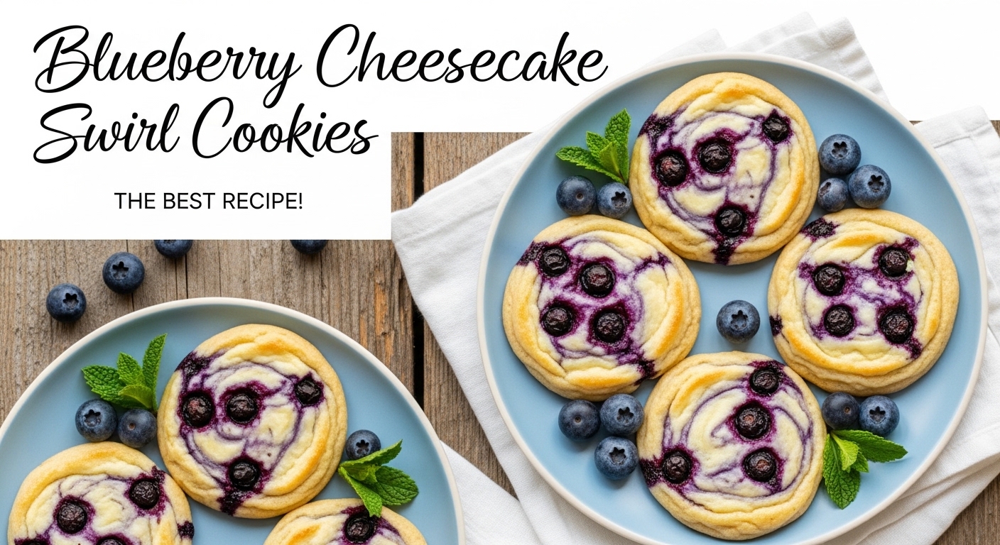 Blueberry Cheesecake Swirl Cookies
