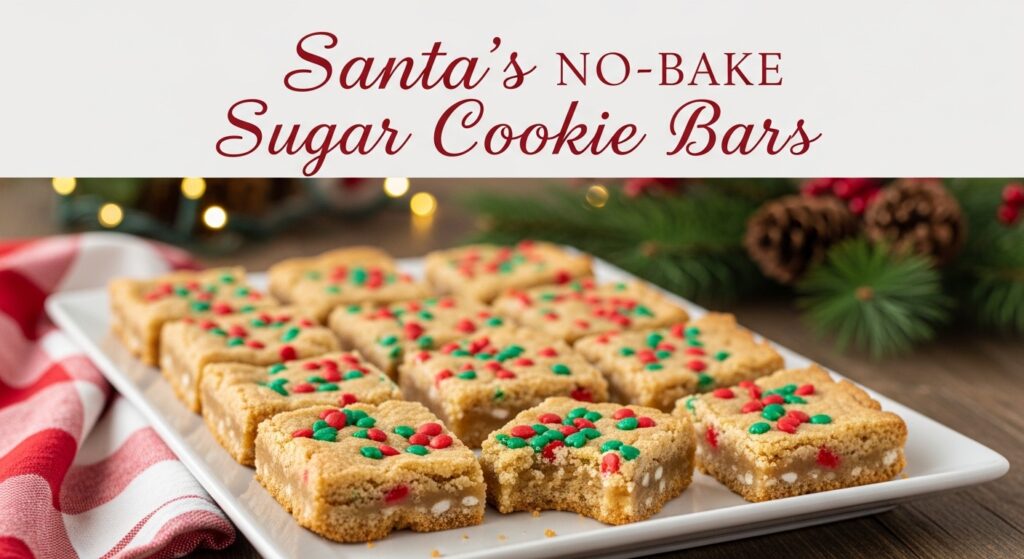 Santas No Bake Sugar Cookie Bars