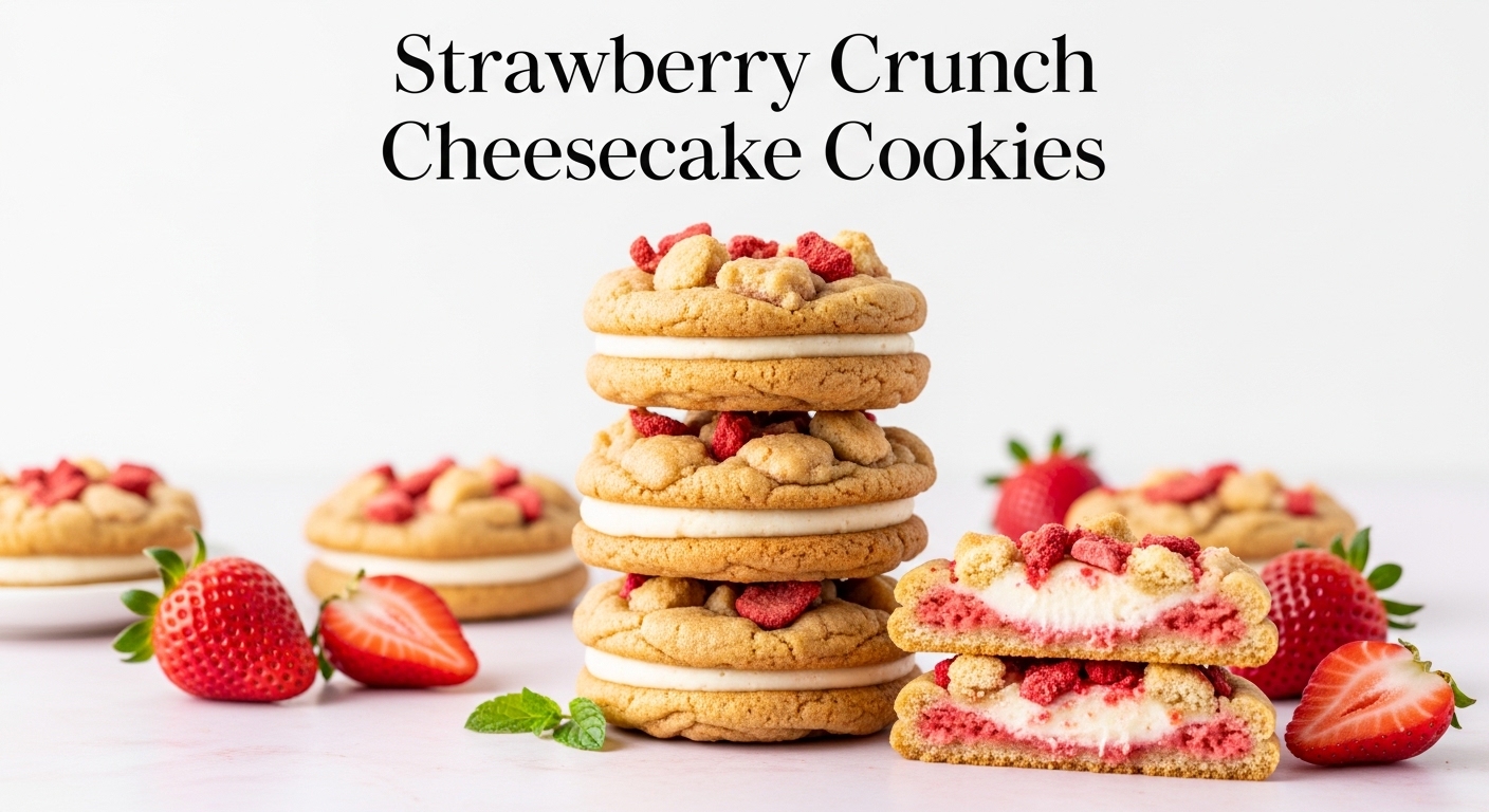 strawberry crunch cheesecake cookies