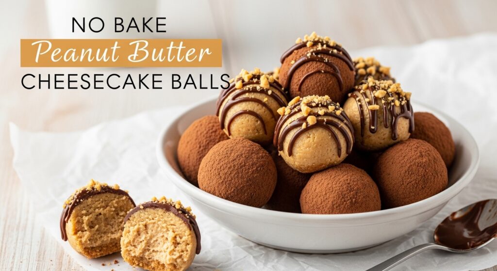 no bake peanut butter cheesecake balls